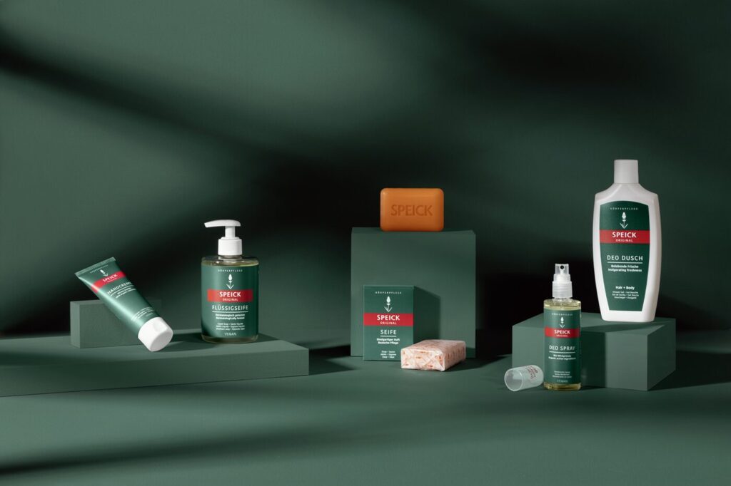 Sortimentsübersicht: Speick Original Serie vor dunkelgrünem Hintergrund